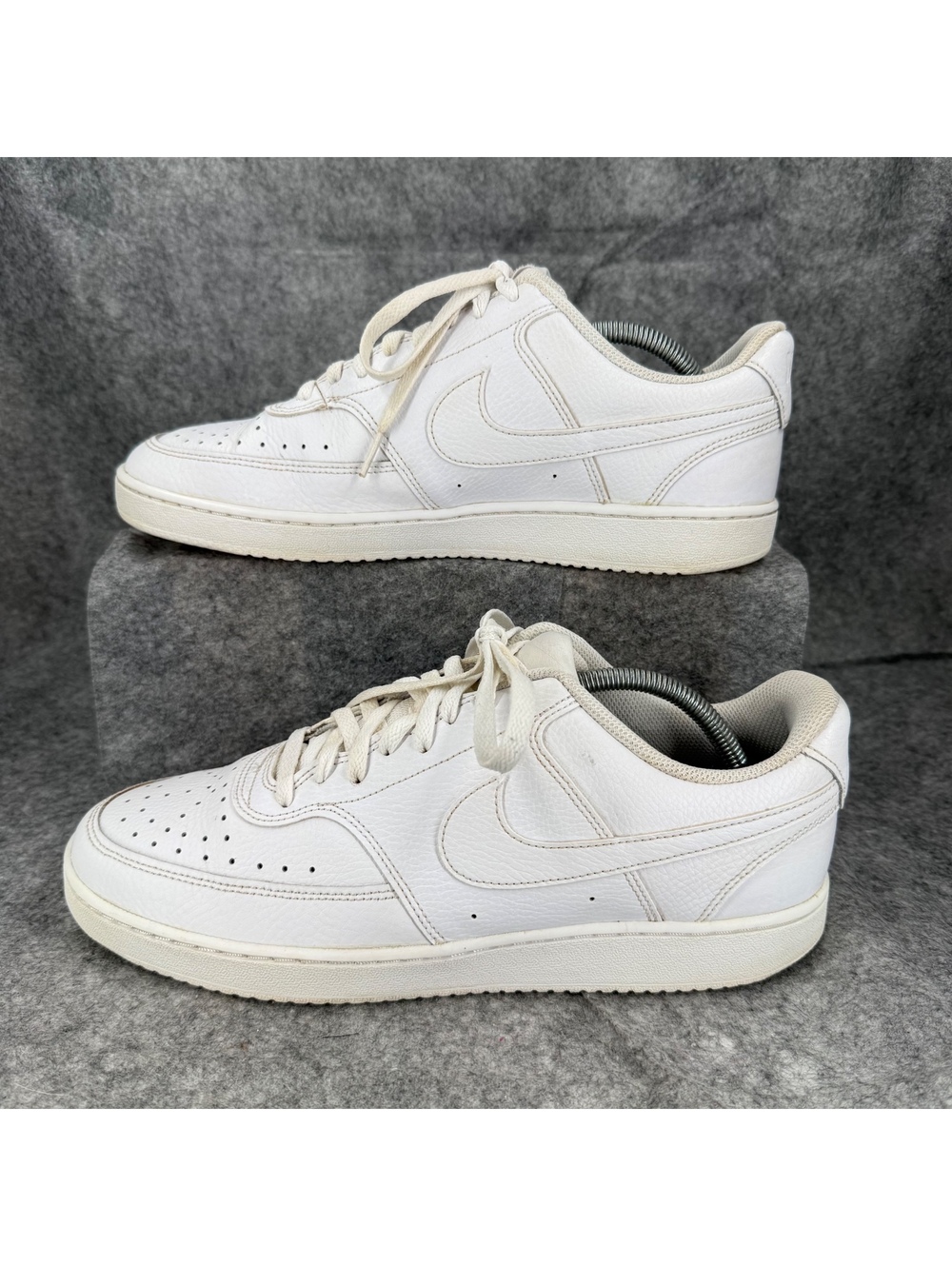 Nike Court Vision Low Triple White Leather Shoes CD5463-100 Men Size 10.5